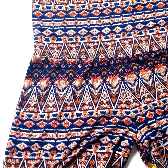 Bohemian Women's Brown Boho Print Semi Cropped Wide Leg Palazzo Pants M - Picture 11 of 16